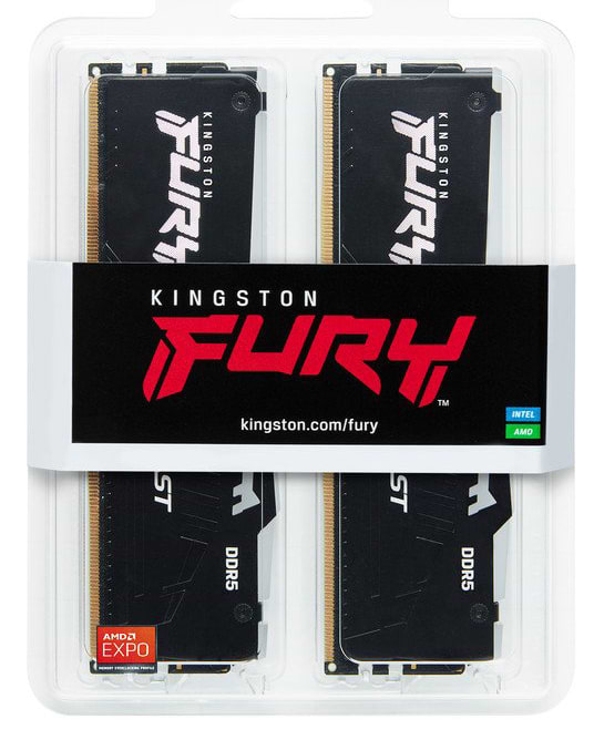 Фото - Память DDR Kingston DDR5 32GB 5200 MHz Fury Beast RGB (KF552C36BBEAK2-32)