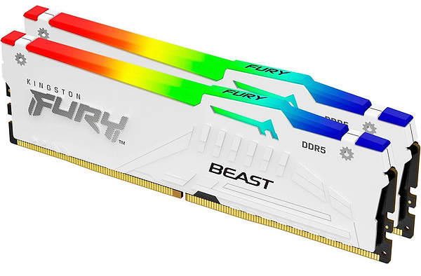 Фото - Память DDR Kingston Fury 32GB 2x16GB DDR5 5600MHz Beast RGB EXPO White (KF556C36BWEAK2-32)