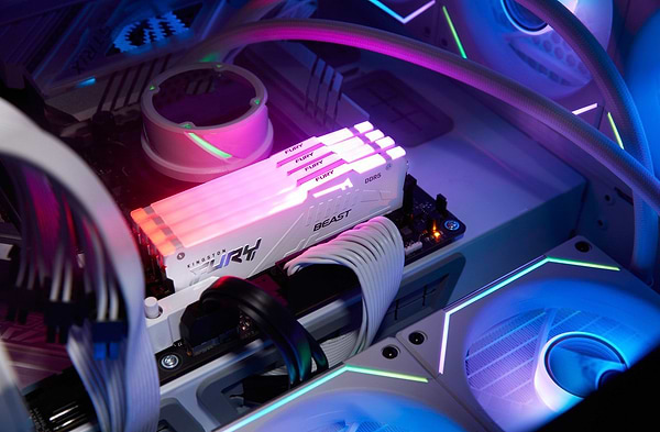 Фото - Память DDR Kingston Fury 32GB 2x16GB DDR5 5600MHz Beast RGB EXPO White (KF556C36BWEAK2-32)