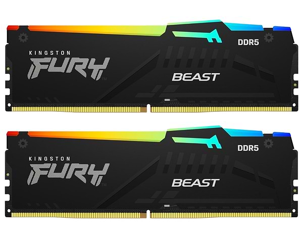 Фото - Память DDR Kingston 32GB DDR5 CL34 DIMM FURY Beast RGB XMP (KF568C34BBAK2-32)