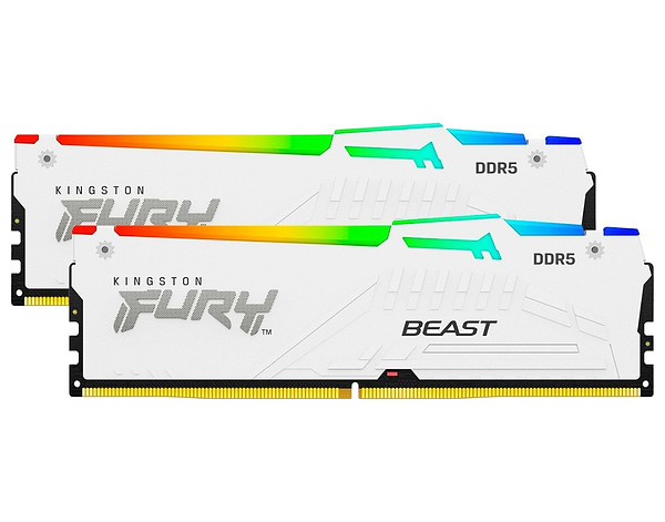 Фото - Память DDR Kingston 32GB DDR5 CL34 DIMM FURY Beast White RGB EXPO (KF568C34BWEAK2-32)