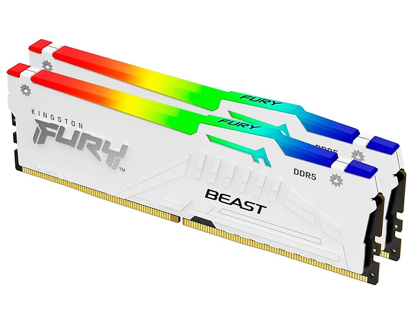 Фото - Память DDR Kingston 32GB DDR5 CL34 DIMM FURY Beast White RGB EXPO (KF568C34BWEAK2-32)