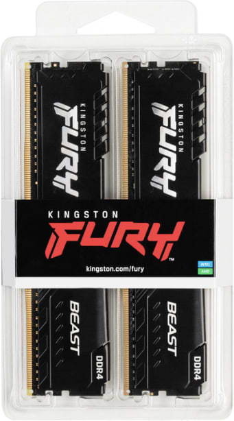 Фото - Память DDR Kingston DDR4 32Gb 3600MHz Fury Beast 2x16 (KF436C18BBK2/32)