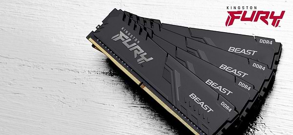 Фото - Память DDR Kingston DDR4 32Gb 3600MHz Fury Beast 2x16 (KF436C18BBK2/32)