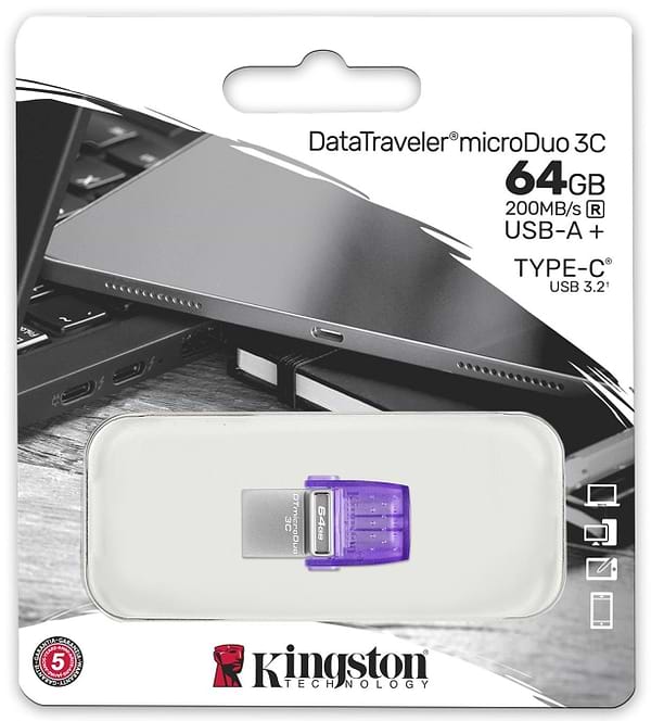 Фото - Флеш USB Kingston DT Duo 3C 64GB USB-A + USB-C (DTDUO3CG3/64GB)