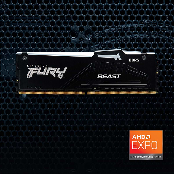 Фото - Память DDR Kingston 64GB 5200MT/s DDR5 CL40 DIMM (Kit of 2) FURY Beast RGB (KF552C40BB2AK2-64)