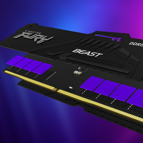 Фото - Память DDR Kingston 64GB 5200MT/s DDR5 CL40 DIMM (Kit of 2) FURY Beast RGB (KF552C40BB2AK2-64)