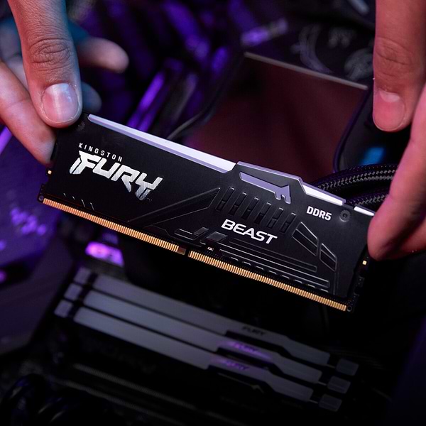 Фото - Память DDR Kingston 64GB 5200MT/s DDR5 CL40 DIMM (Kit of 2) FURY Beast RGB (KF552C40BB2AK2-64)
