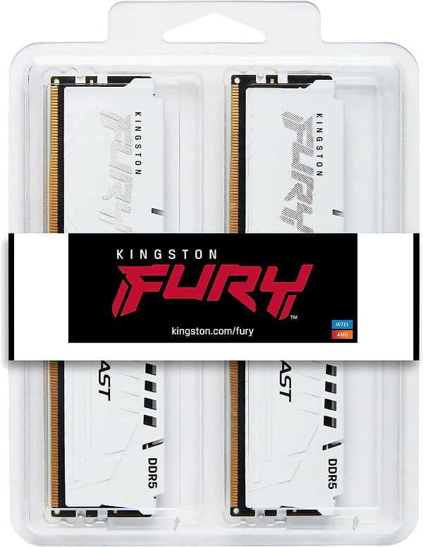 Фото - Память DDR Kingston Fury Beast White DDR5-6000 64GB (2x32GB) AMD EXPO CL36-38-38 1.25V (KF560C36BWEK2-64)