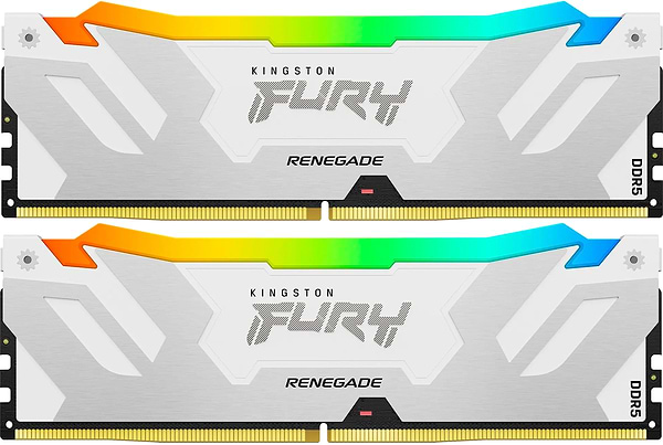 Фото - Память DDR Kingston Fury Renegade White RGB 2x16GB/6400 DDR5 (KF564C32RWAK2-32)