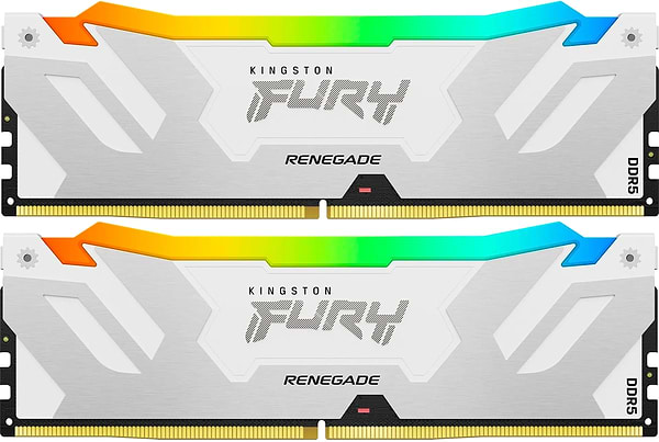 Фото - Память DDR Kingston Fury Renegade White RGB DDR5-6400 64GB (2x32GB) CL32-39-39 1.4V XMP (KF564C32RWAK2-64)
