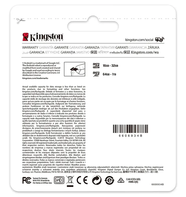 Фото - Карта памяти Kingston microSDXC 256Gb Canvas Select+ A1 + adapter (SDCS2/256GB)