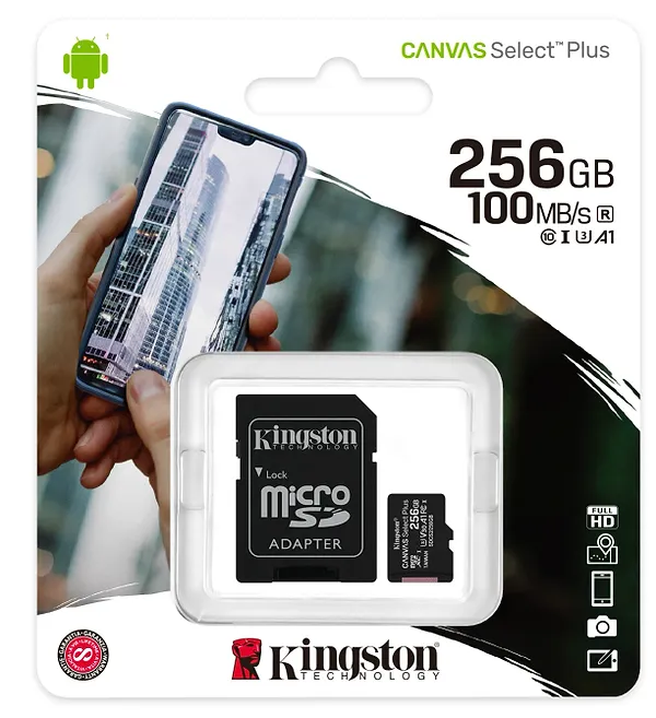 Фото - Карта памяти Kingston microSDXC 256Gb Canvas Select+ A1 + adapter (SDCS2/256GB)