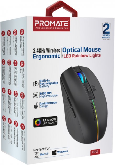 Фото - Миша бездротова Promate Kitt.Black