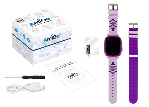 Фото - Дитячий годинник AmiGo GO005 4G WIFI Thermometer Purple