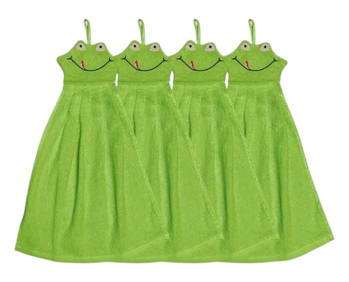 Набір рушників Zastelli махрових Жабка для кухні 34х50 см 4 шт. Зелені (21081)