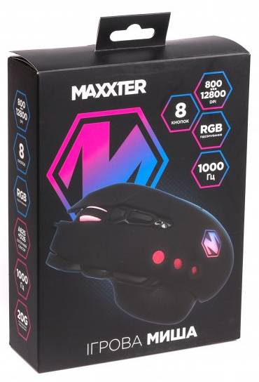 Фото - Мышь проводная игровая Maxxter Instant 825 Black (McG-9B-I825)