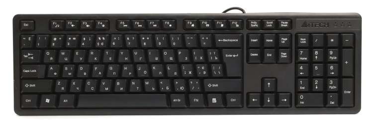 Клавіатура дротова A4tech KKS-3 USB Black - Фото 1