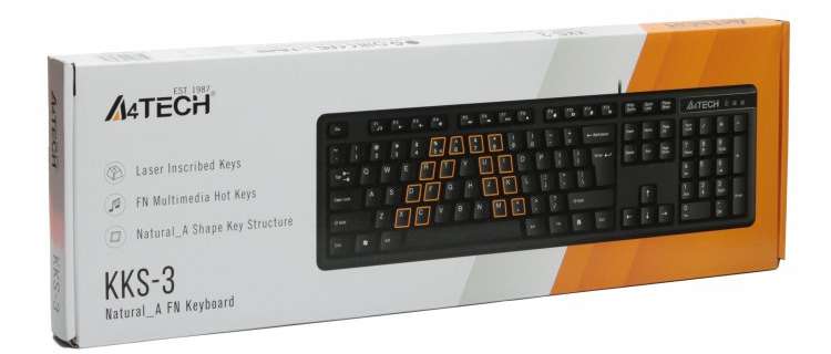Фото - Клавіатура дротова A4tech KKS-3 USB Black