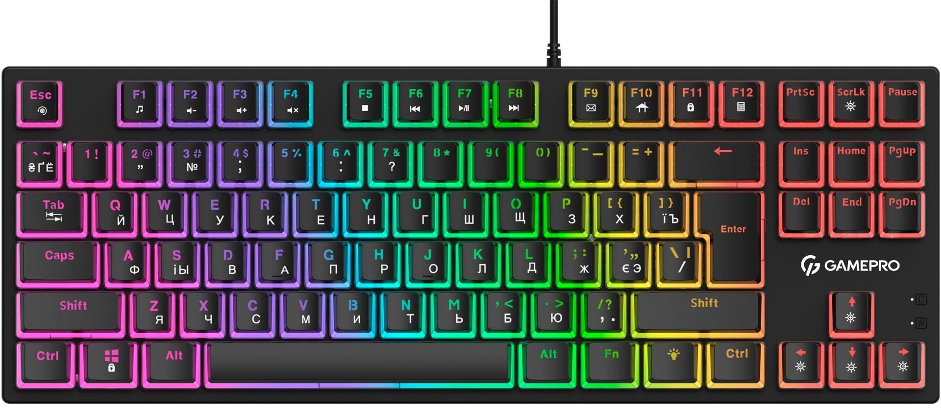 Клавіатура дротова ігрова GamePro MK80B Black - Фото 1