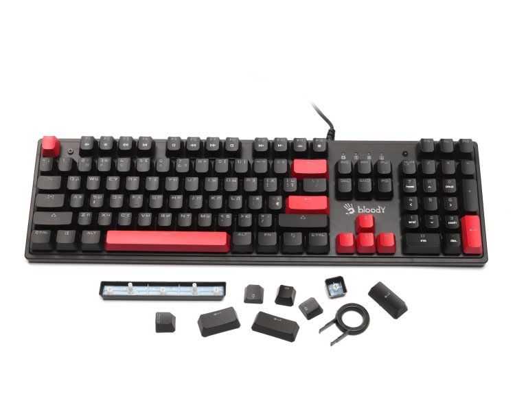 Фото - Клавіатура дротова ігрова Bloody S510R Fire Black