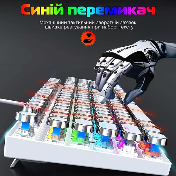 Фото - Клавіатура дротова ігрова T-Wolf T12 USB White (TW-T12W)