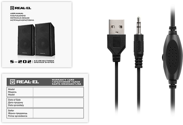 Фото - Комп'ютерна акустика компактна 2.0 REAL-EL S-202 Black (EL121200019)