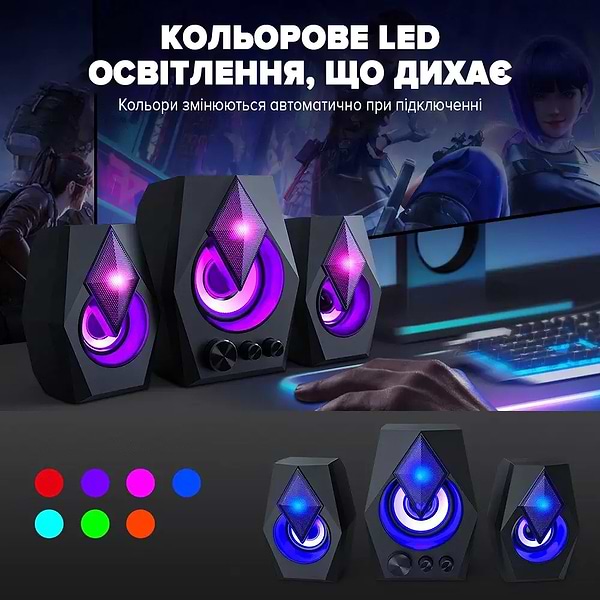 Фото - Уцінка - Комп'ютерна акустика 2.1 T-Wolf S128 Black (TW-S128)