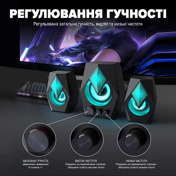 Фото - Уцінка - Комп'ютерна акустика 2.1 T-Wolf S128 Black (TW-S128)