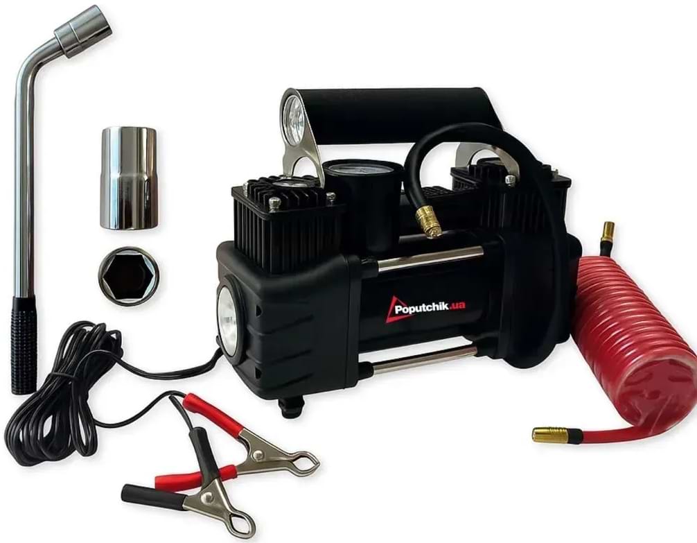 Автокомпресор Poputchik 85л/хв з Ключем телескоп 17-19 мм (13013-КК)