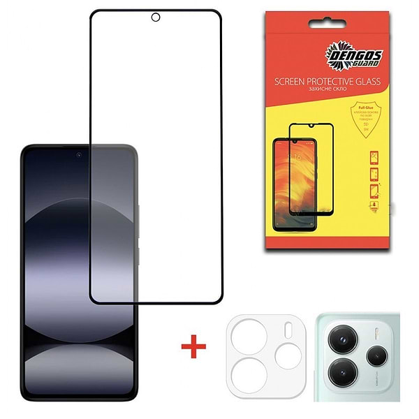 Фото - Защитное стекло для смартфона DENGOS Xiaomi Redmi Note 14 4G/5G Black Full Glue (DG-TGSCP-08)