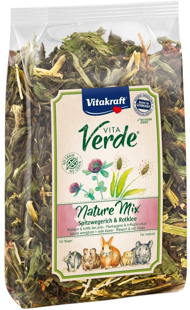 Ласощі для гризунів Vitakraft Vita Verde Nature Mix з подорожником та конюшиною 70г (4008239256928)