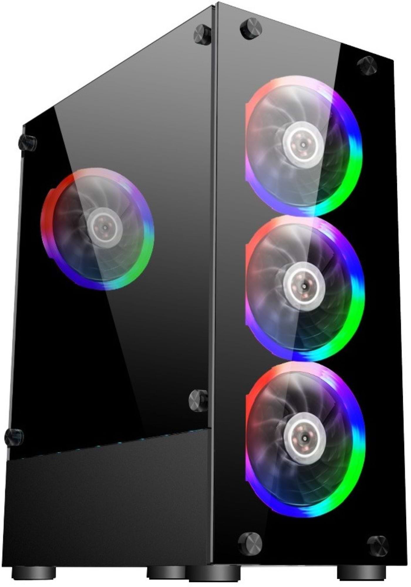 Корпус 1stPlayer V2-A-4F1 Black без БП