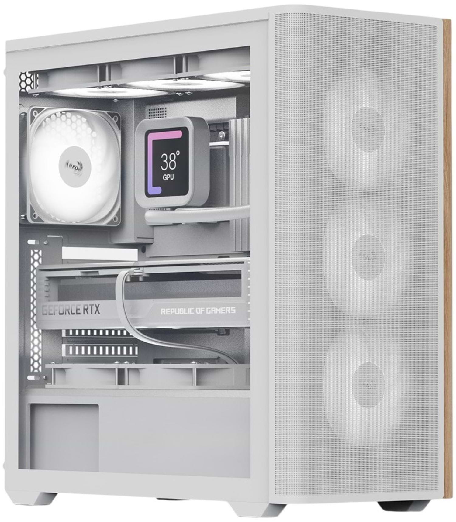 Корпус AEROCOOL D501A-G-WT-v2 (ACCM-DS01043.21) White без БП
