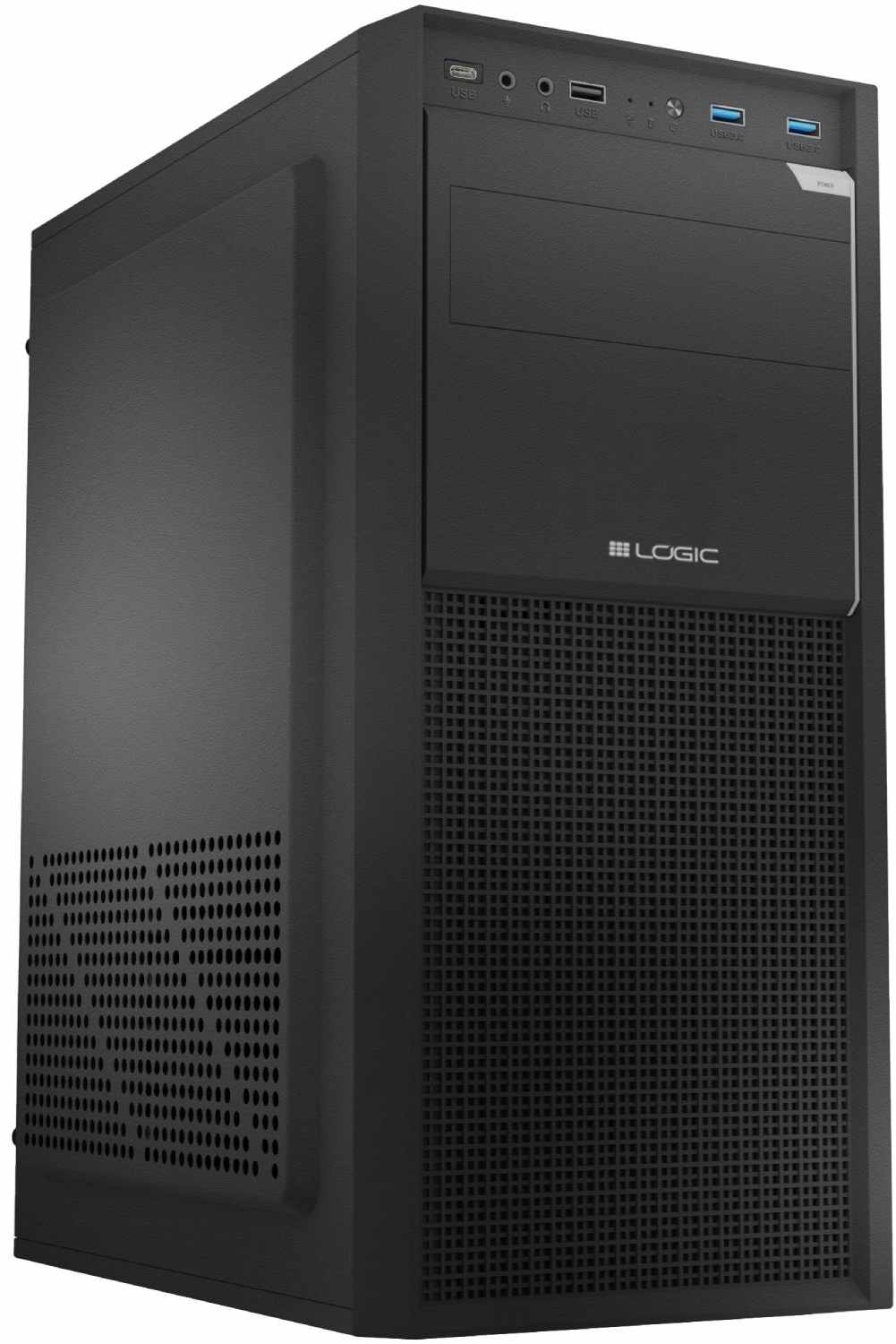 Корпус Logic Concept J23 PRO USB 3.0x2+2.0x1+TYPE-Cx1 BLACK без БЖ ATX (LC-A-J23PR-1F-B)