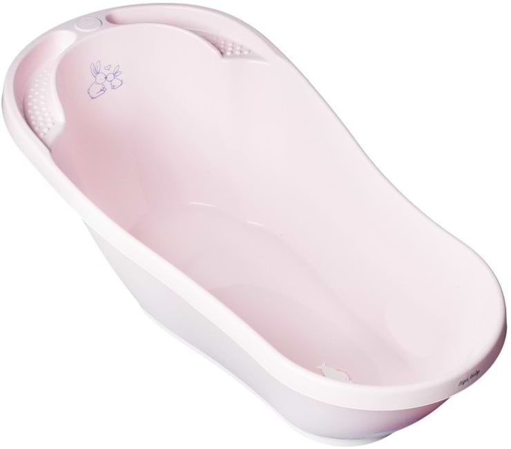 Дитяча ванночка Tega Baby Зайчики зі зливом 92 см Світло-рожева (KR-011-104) - Фото 1