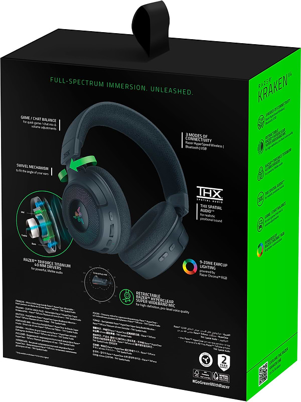 Фото - Гарнітура бездротова ігрова Razer Kraken V4 (RZ04-05170100-R3M1)