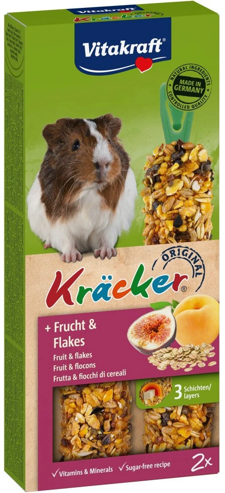 Ласощі для гризунів Vitakraft Kracker Original Frucht and Flakes крекер з фруктами 2 шт. (4008239251558)