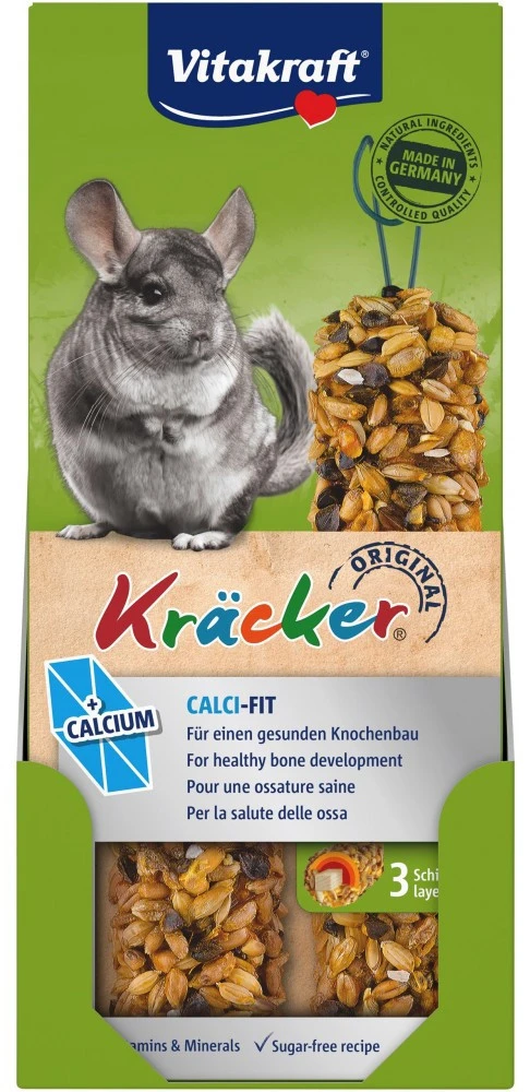 Ласощі для гризунів Vitakraft Kracker Original Calci Fit крекер з кальцієм 2 шт. (4008239250629)