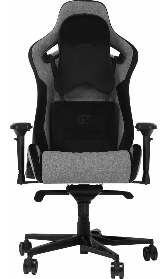 Кресло для геймеров GT Racer X-0724 Fabric Gray/Black Suede - Фото 1