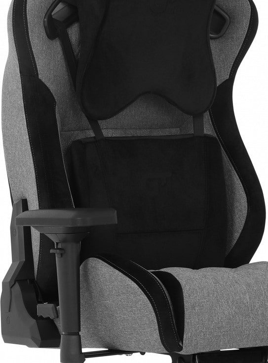 Фото - Крісло для геймерів GT Racer X-0724 Fabric Gray/Black Suede