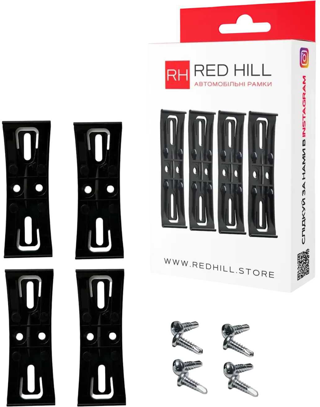 Рамка під номер RED HILL 4 шт. Чорні (24-053-IS)