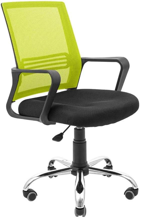 Фото - Кресло офисное Richman Джина Хром Пиастра Сетка черная + зеленая