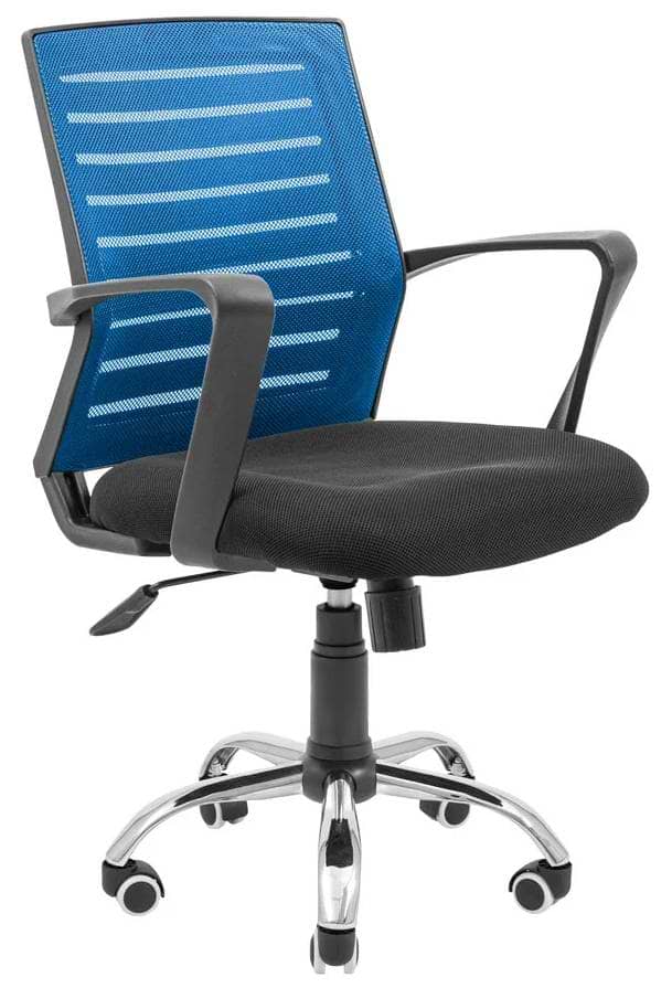 Кресло офисное Richman Флеш Ю Хром М-1 (Tilt) Сетка черная + синяя