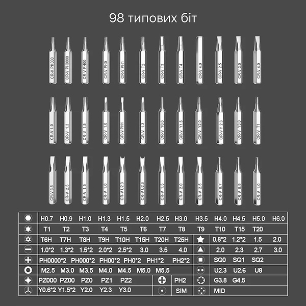 Фото - Викрутка зі змінними бітами Kingsdun KS-8001137 117в1 White