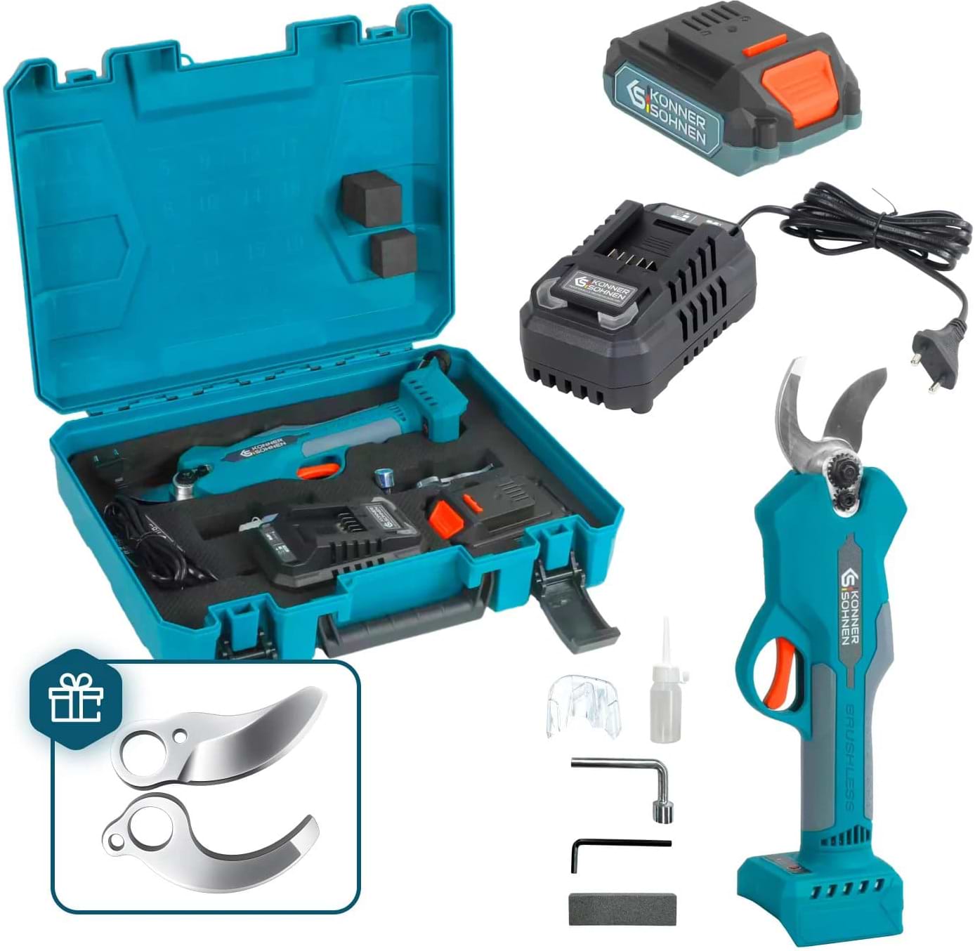 Секатор аккумуляторный Konner&Sohnen KSCPS20V-32CASE