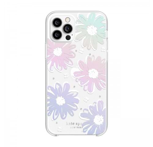 Чехол для смартфона Kate Spade New York  Protective Hardshell Case (1-PC Comold) for iPhone 12 Pro - Daisy Iridescent Foil/White/Clear/Gemsi (KSIPH-153-DSYIR) - Фото 1