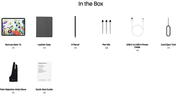 Фото - Графічний планшет Huion Kamvas Slate 13 + рукавичка (KT1102)