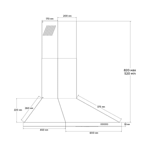 Фото - Уценка - Вытяжка декоративная Pyramida KT 60 WH