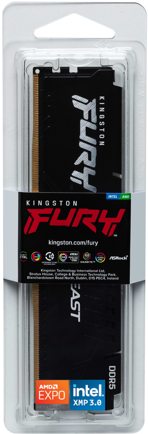 Фото - Память DDR Kingston 32GB 6000MT/s DDR5 CL36 DIMM FURY Beast Black (KF560C36BBE2-32)